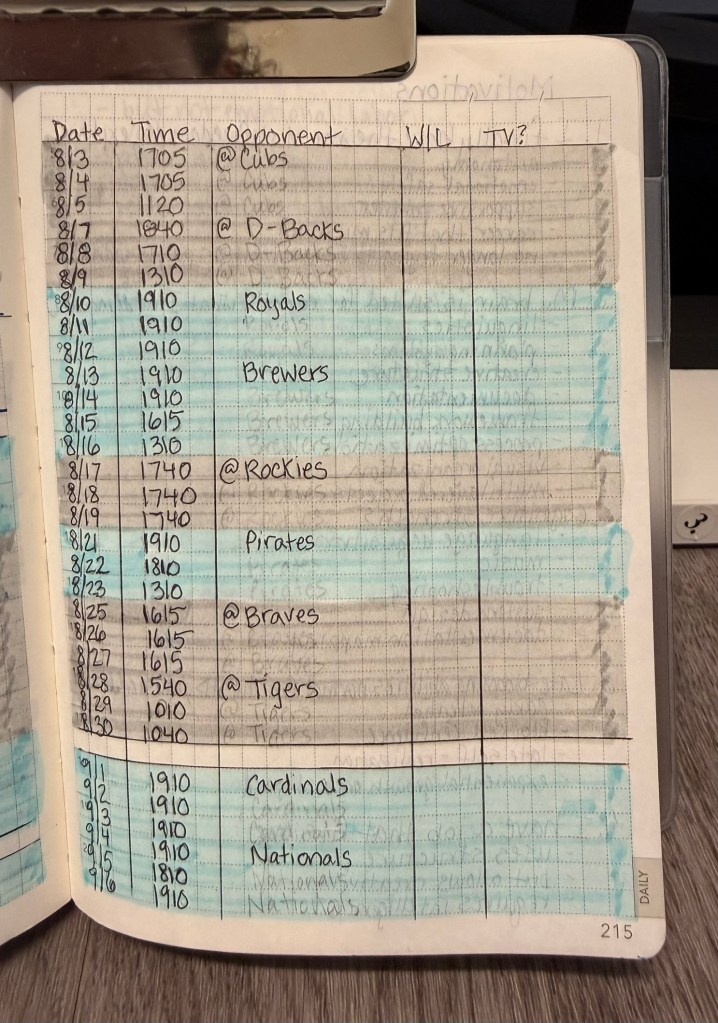 baseball schedule