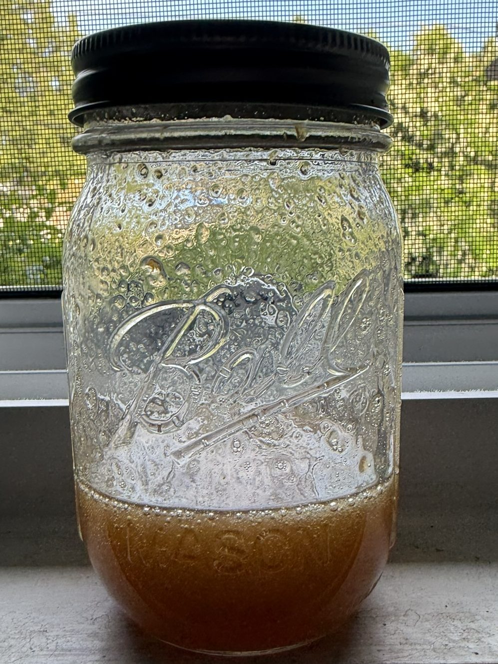 4 ounces of shrub in a jar