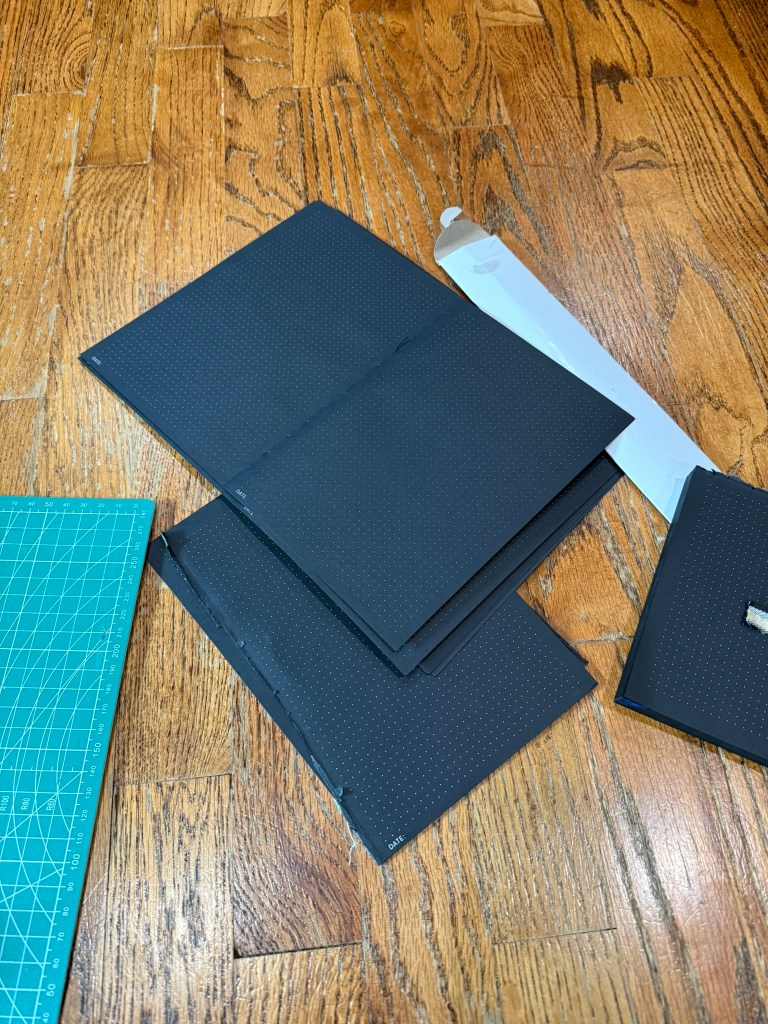 pages torn from a different notebook